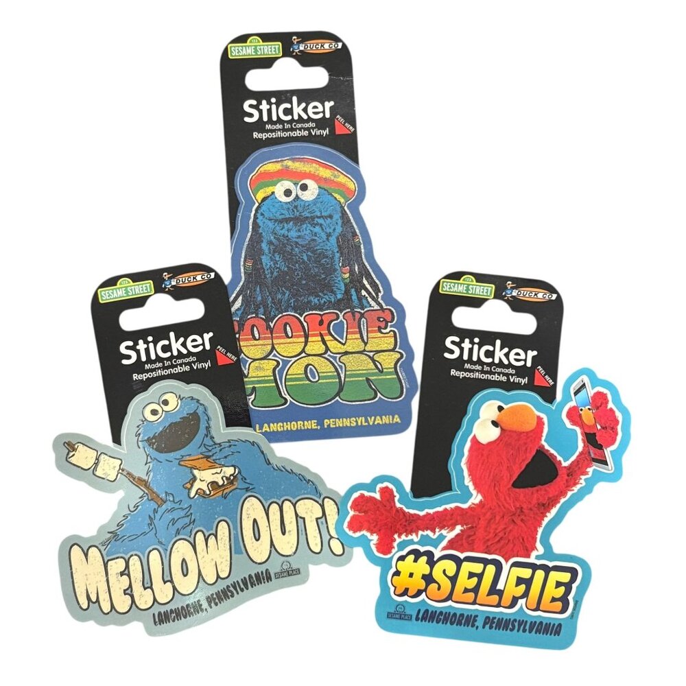 Sesame Street Elmo & Cookie Monster Vinyl Stickers Set Repositionable